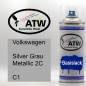 Preview: Volkswagen, Silver Grau Metallic 2C, C1: 400ml Sprühdose, von ATW Autoteile West.